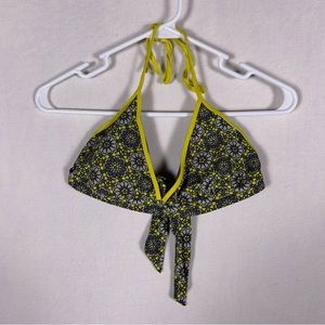 Converse One Star Triangle Bikini Top Women’s Small Yellow Gray Halter Tie